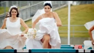 Michelle Jenneke hurdles in wedding dress