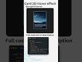 Card hover 3D animation #css3animation #coding #htmlcss
