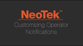 Cleco Solution Series - NeoTek : Customizing Operator Notifications