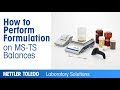 How to Perform Formulation on MS-TS Balances