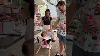 Adorable 1-year-old overwhelmed by family singing happy birthday