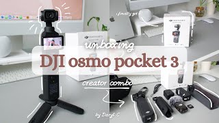 DJI Osmo Pocket 3 (Creator Combo) Aesthetic Unboxing ♡ new vlogging camera ♡