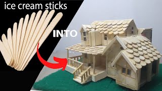 How to made mini house with ice cream stick | cardboard house | paper house | wooden house |mini car