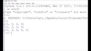 Creating a list, removing and adding items, sorting list in Python
