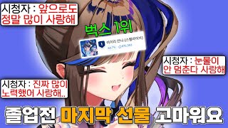 졸업 전 비늘이들에게 마지막 선물을 받은 칸나와 눈물 바다가 된 비늘이들