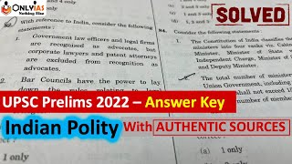 UPSC Prelims 2022 Answer Key | Solution of all Polity Question | Polity Answer Key UPSC 2022 Prelims