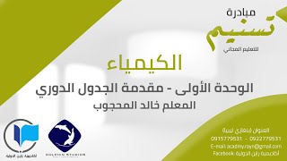 الكيمياء - الوحدة الأولى - مقدمة الجدول الدوري