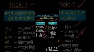 राजस्थान के नए जिले याद करने की ट्रिक/Rajasthan New District Trick #New_District_Trick_in_Rajasthan