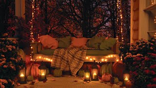 Cozy Fall Porch Swing Ambience: Night Autumn Sounds, Crunchy Leaves (Crickets, Falling Leaves)