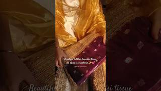 Beautiful butidar Banarasi tissue silk saree in wine colour.💜✨