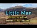 Little Man (of Skiddaw) : Fully Labelled Summit View Panorama : Lake District Hikes & Walking.