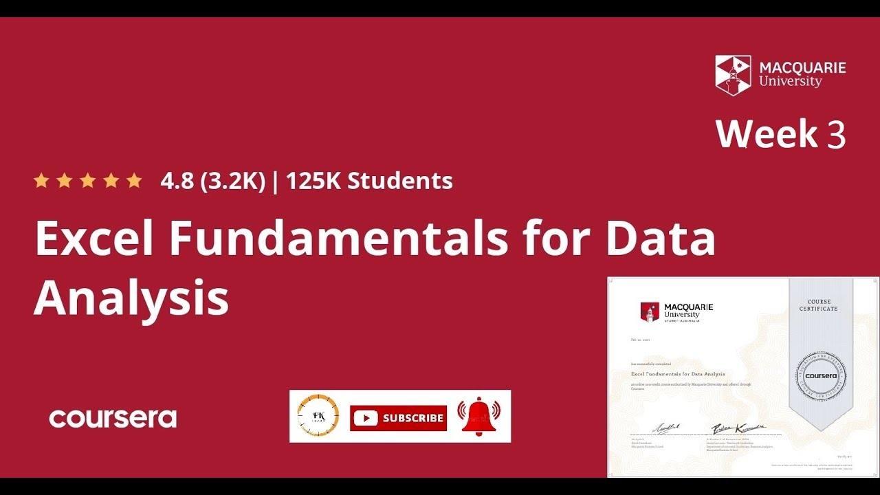 Excel Fundamentals For Data Analysis | Week 3 | All Solutions ...