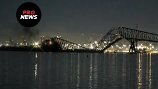 Φορτηγό πλοίο έπεσε πάνω στην γέφυρα της Βαλτιμόρης προκαλώντας την κατάρρευση της | Pronews TV