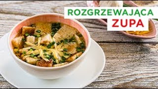 Czeska zupa czosnkowa 🥣 z grzankami, szynką i serem