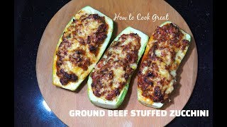 Spicy Ground Beef Stuffed Zucchini - Zucchini Boats