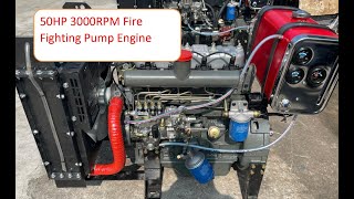 50hp 3000rpm diesel engine for fire fighting water pump with fuel tank PTO shaft