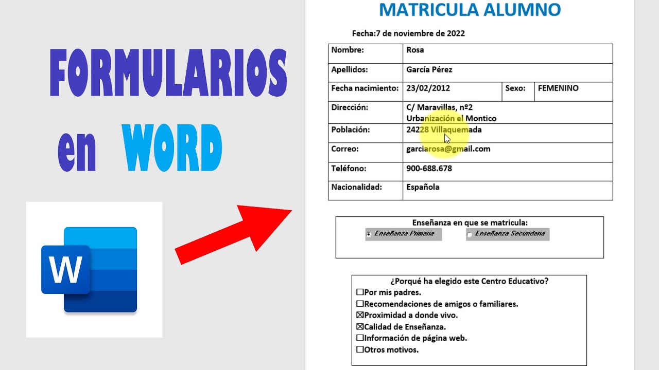 Crear Un Formulario Para Rellenar En WORD - YouTube