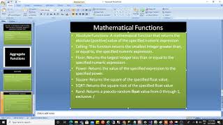 SQL SERVER TUTORIAL ENGLISH SQL Mathematical Functions