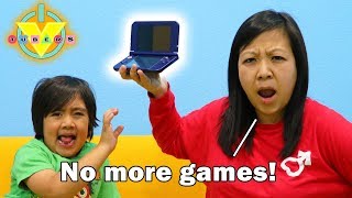 MOM STOLE MY  GAMES ! Let's Play !? Ryan's Mommy hides  games from Ryan & Daddy!