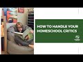 How to Handle the Homeschool Critics // Master Books Homeschool Teaching Tips