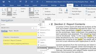 Organize Your Word Documents using the Navigation Pane