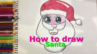How to draw easy santa claus face step by step | kids christmas drawing | santa face