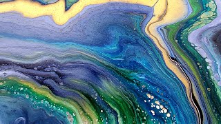 Ocean Galaxy 🌌 30x40 Triple Straight Pour in Amazing Blues and Greens! Beautifully Serene