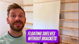 Alcove Floating Shelves and DJ desk. Strong No Brackets. Full tutorial