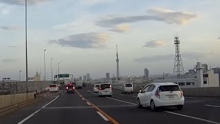 2023年　ゴールデンウィーク　後半　夕暮れの首都高　新三郷〜湾岸〜横浜　Tokyo evening highway drive TokyoSkytree - YokohamaBaybridge