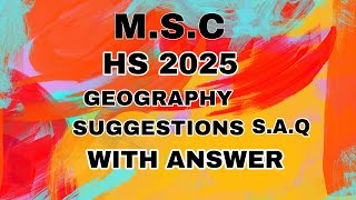 WBCHSE উচ্চ মাধ্যমিক ভূগোল (GEOGRAPHY) SAQ উত্তর সহ প্রশ্ন গুলো দেখে যাও কমন আসবেই 2025