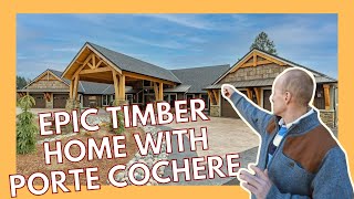 Timber Home Walkthrough - Featuring Porte Cochere and Back Patio Lakefront Porch.