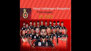 IPL 2020 Royal challengers Bangalore Full squad | Rcb players l Rcb players List IPL 2020