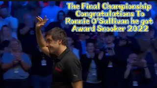 The Final Snooker Championship 2022 | Ronnie O’Sullivan Vs Judd Trumps