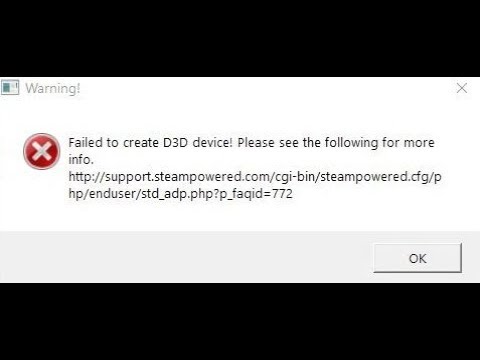 Failed to create D3D device!