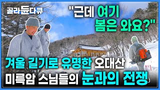 '그래도 봄은 온다❄️' 겨울 길기로 유명한 오대산 해발 1300미터 겨울왕국에서 보내는 90일🏔 세상에 공개되지 않았던 미륵암 스님들의 극한 수행ㅣ동안거ㅣ#골라듄다큐