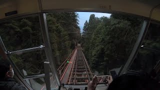 比叡山鉄道線 ケーブル坂本駅坂本ケーブル Sakamoto Cable, Hieizan Railway, The Longest Funicular Line in Japan [4K]