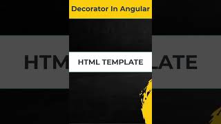 Decorators in angular | Decorators #coding #angulartraining #angulardevelopment