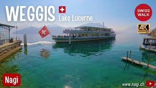 🇨🇭 SWITZERLAND 4K TOUR | Weggis on Lake Lucerne a Beautiful Swiss Village on Mount Rigi | #nagiCH
