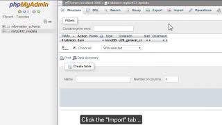 phpMyAdmin Tools - Importing Databases & Tables