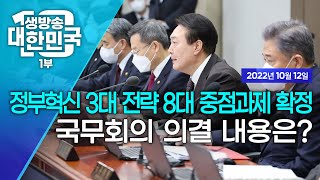 생방송 대한민국 1부｜정부혁신 3대 전략 8대 중점과제 확정 국무회의 의결 내용은?