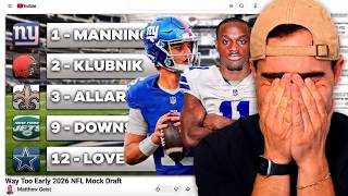 Reacting to My Way Too Early 2026 NFL Mock Draft