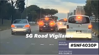 25Jul2022 Sengkang West Road phv #SNF4039P byd e6 abrupt lane change accident with honda odyssey