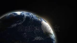 4k loop Beautiful sunrise over Earth seen from space. 3D Animation.