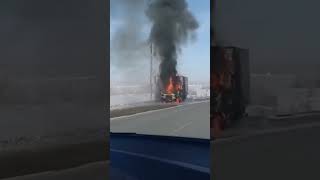 🔥Снова горит газель в Оренбуржье на трассе Бузулук -Самара