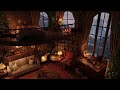 Rainy Treehouse under Rainstorm - Thunderstorm & Warm Fireplace to Relax, Study & Fall Asleep