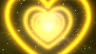 Yellow Heart Background💛Neon Heart Tunnel Background│LED Lights Heart Wallpaper Background Video