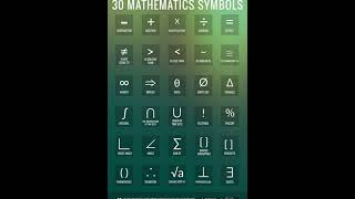 30 Mathematics Symbols || All Basis Math Symbols