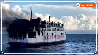 Ferry catches fire in Philippines