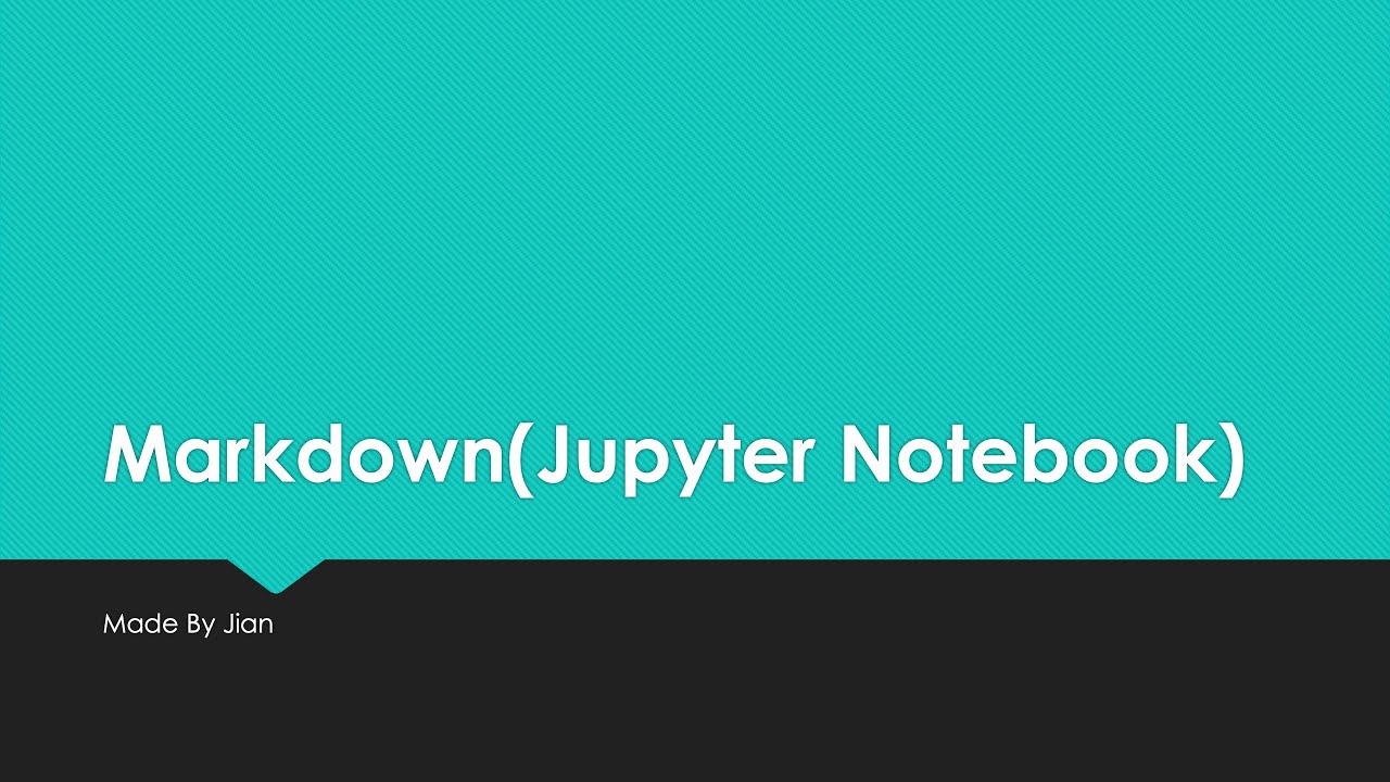 Markdown Tutorial In Jupyter Notebook/Basic Syntax Of Markdown - YouTube