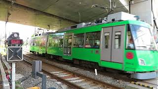 東急世田谷線300系 山下駅到着 Tokyu Setagaya Line 300 series tramcar